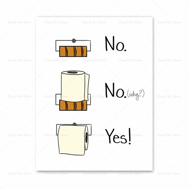 Funny Toilet Bathroom Wall Art Canvas