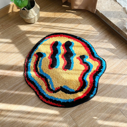 Glitch Smiling Face Rug