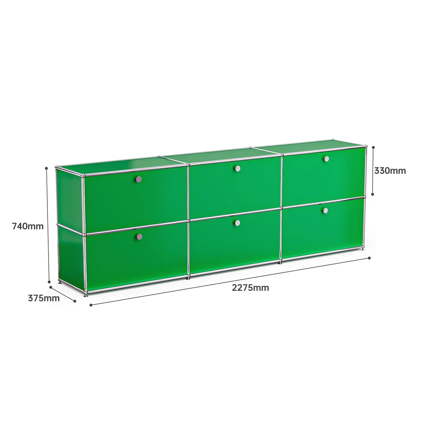 USM Haller Green Modular Storage Cabinet Replica