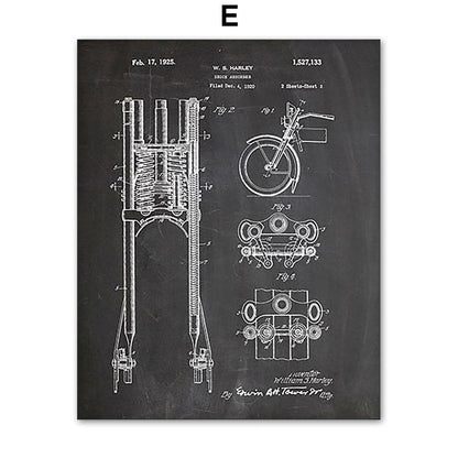 Motorcycle Parts Engine Canvas Art