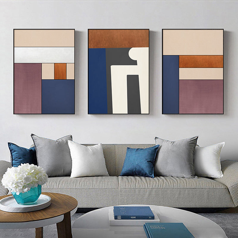 Modern Geometry Orange Canvas Art