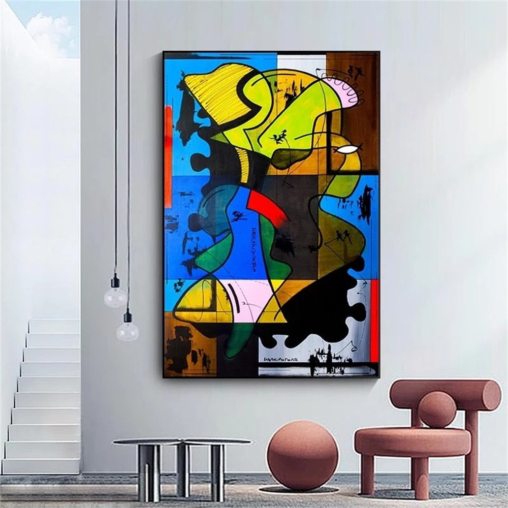 Abstract Picasso Graffiti Figure Canvas Art