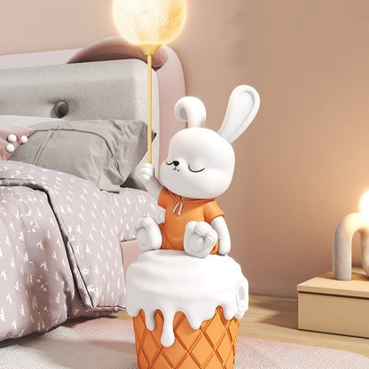 Cute Bunny Statue with Light and Bluetooth Speaker