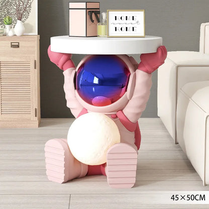 Cute Astronaut Moon Lamp Bedside Table Landing Ornament