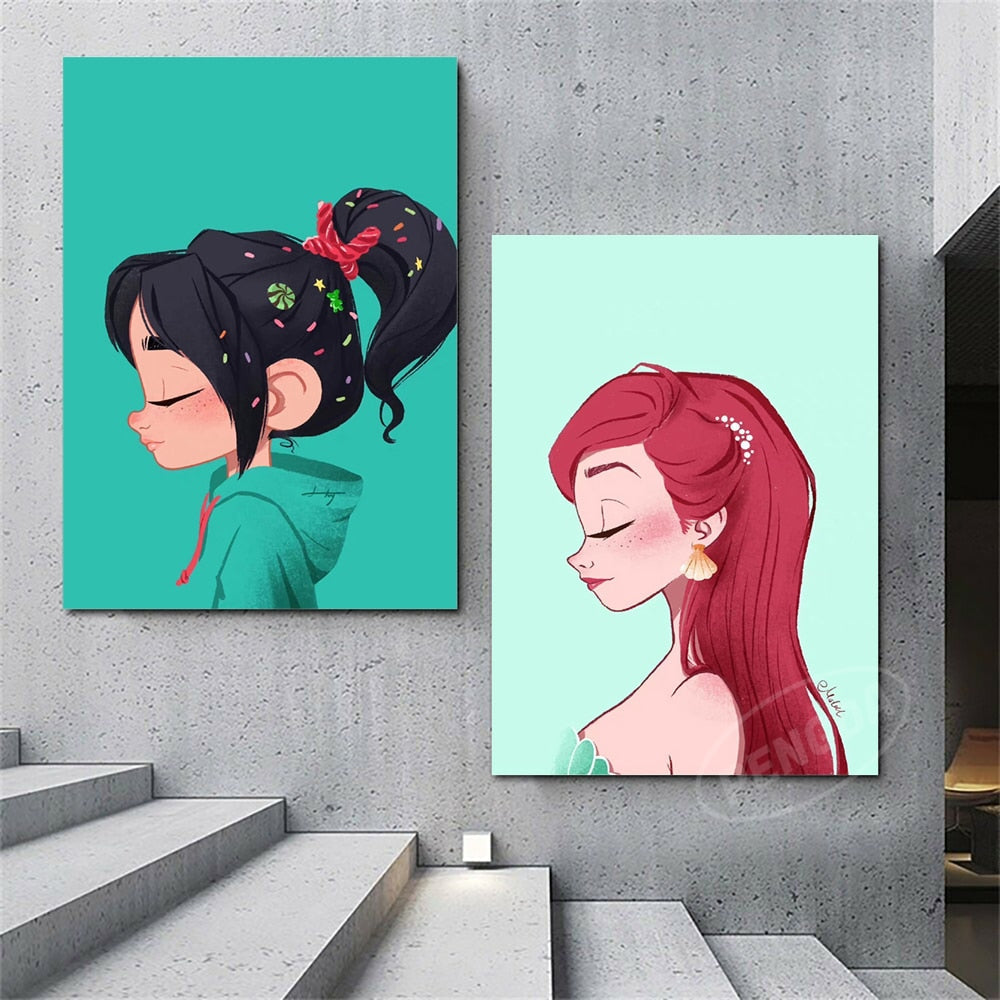 Cartoon Princess Canvas Art