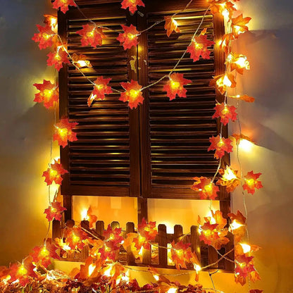 LED Maple Leaf String Lights