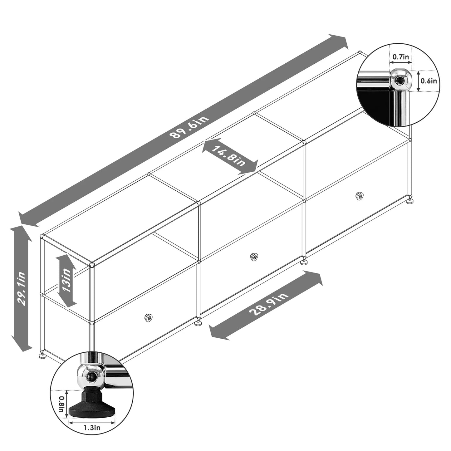 USM Haller Modular Storage Cabinet Replica