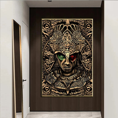 Bronze Aztec Canvas Art