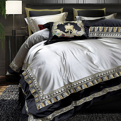 Charles Luxurious Silk Jacquard Duvet Cover Bedding Set