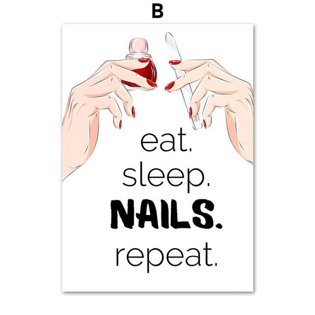 Nail Salon Manicure Wall Art Canvas