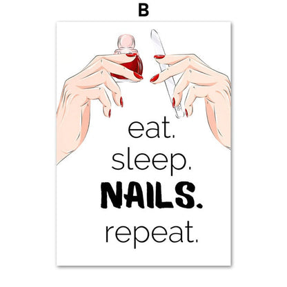 Nail Salon Manicure Wall Art Canvas