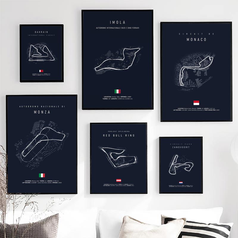 Formula 1 Imola Monaco Track Circuit Canvas Art