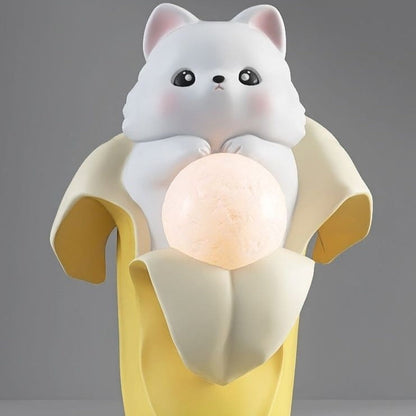 Cat in Banana Statue with Light