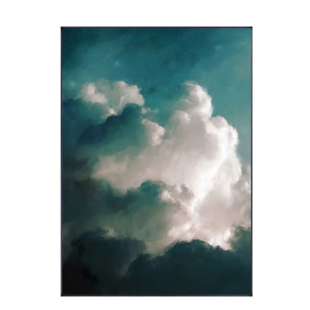 Pink White Clouds Canvas Art