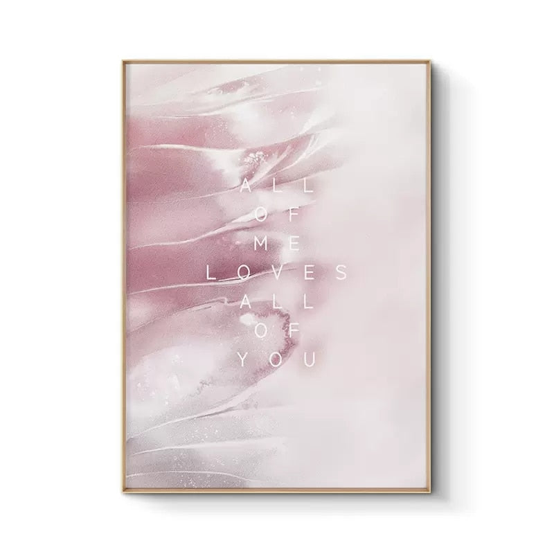 Pink Rose Heart Wall Art Canvas