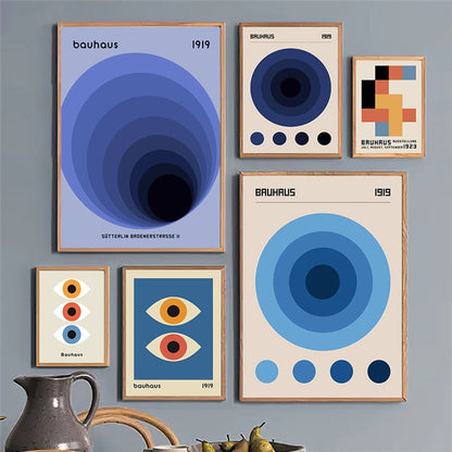 Abstract Bauhaus Gallery Wall Canvas Art