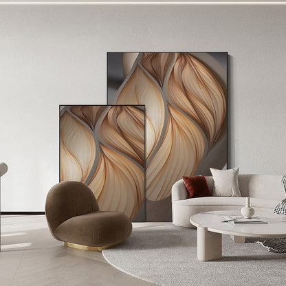 Futuristic Abstract Brown Canvas Art