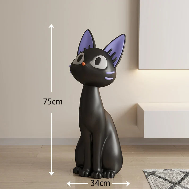 Black Cat Floor Ornament Statue