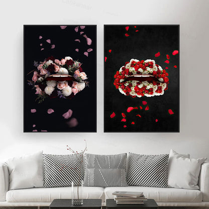 Rose Lips Canvas Art