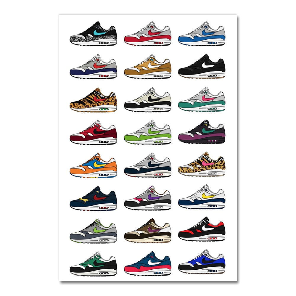 Visual Compendium Of Sneakers Canvas Art