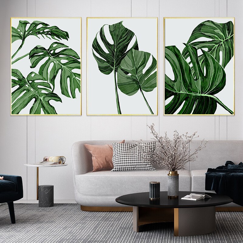 Monstera Leaves Canvas Art