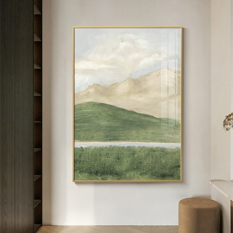 Grass Mountain Landscape Canvas Art