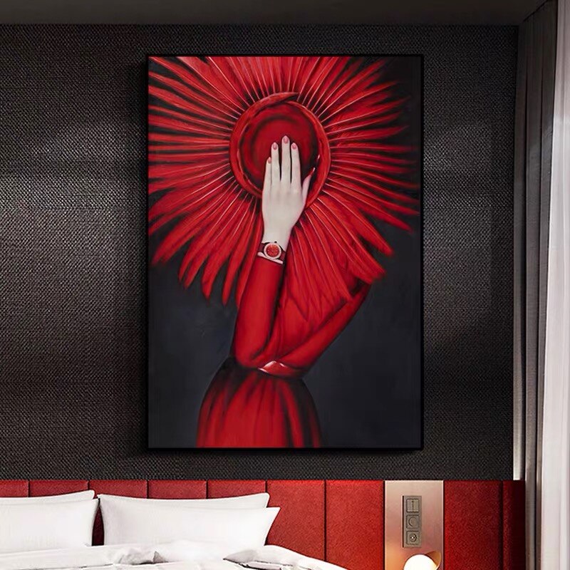 Woman In Red Dress Canvas Art