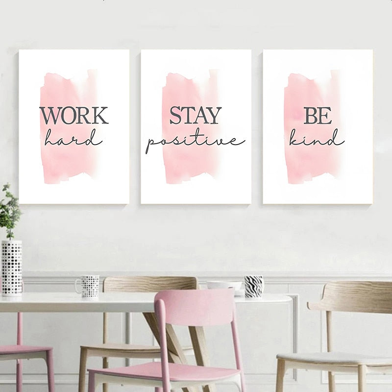 Motivational Quote Pink Canvas Art