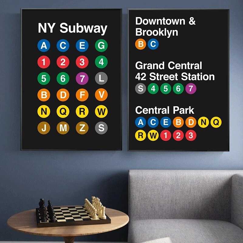 New York Subway Lines Canvas Art