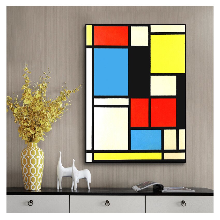 Piet Cornelies Mondrian Geometry Canvas Art