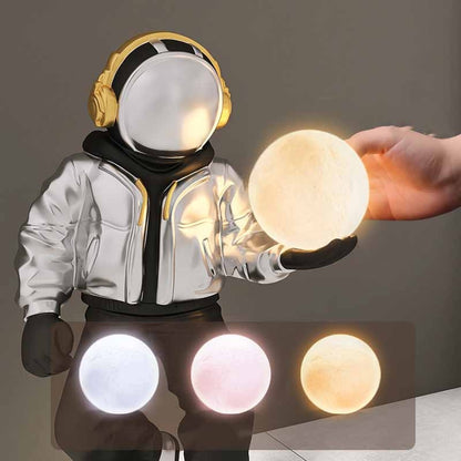 Astronaut Holding Moon Lamp Large Statue