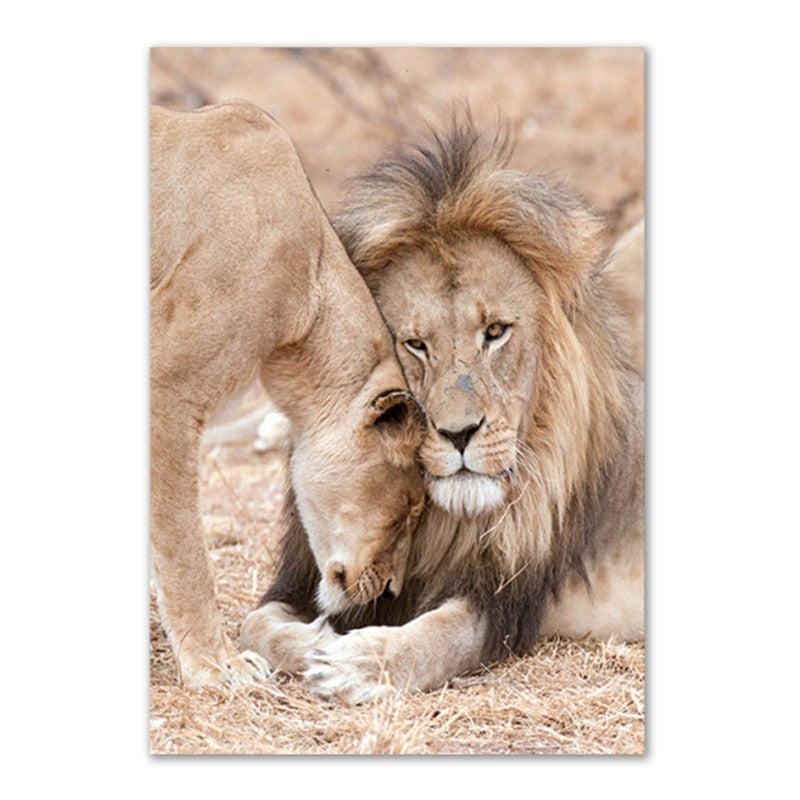 Animals in African Grassland Canvas Art