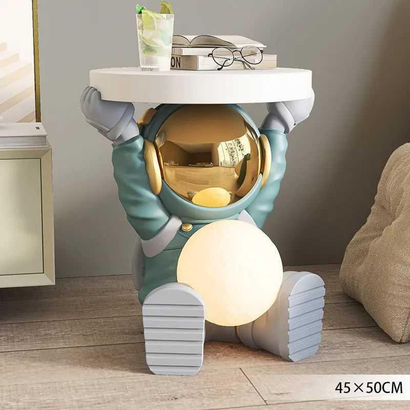 Cute Astronaut Moon Lamp Bedside Table Landing Ornament