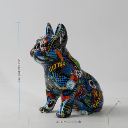 Graffiti Bulldog Dog Resin Statue