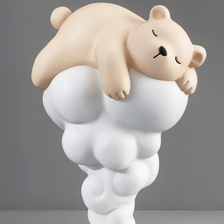 Bear in the Cloud Statue with Tray