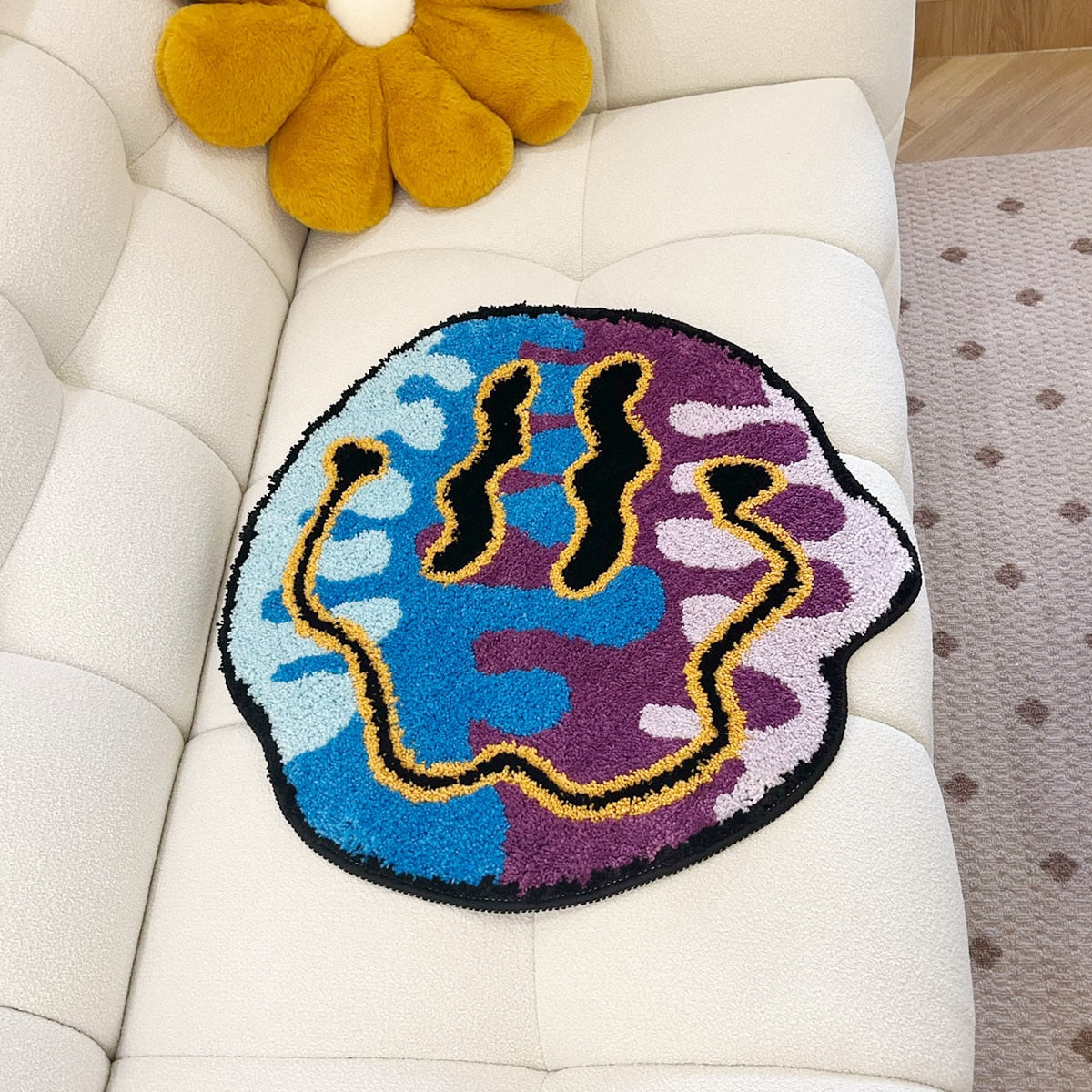 Trippy Smiling Face Rug