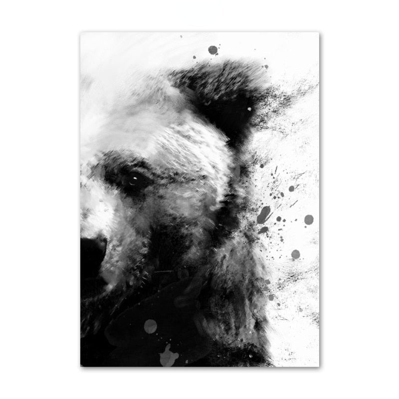 Black and White Fading Animal Canvas Art