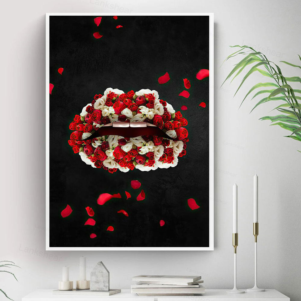 Rose Lips Canvas Art