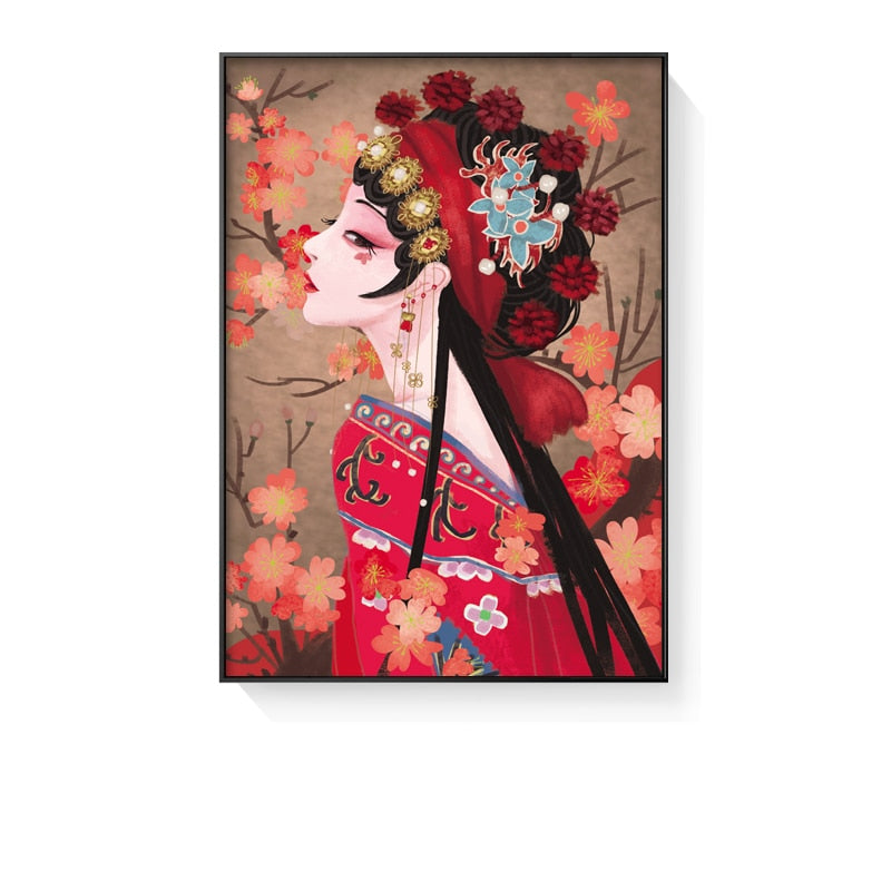 Chinese Traditional Peking Opera Female Canvas Art