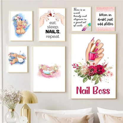 Nail Salon Manicure Wall Art Canvas