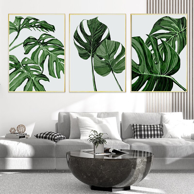 Monstera Leaves Canvas Art