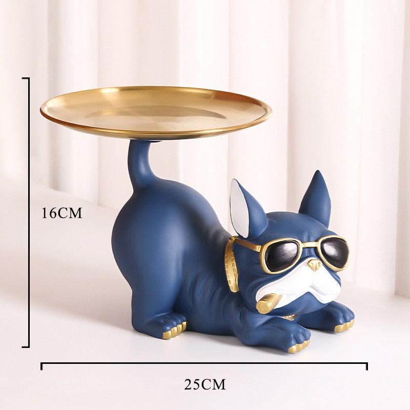 Cool Bulldog Storage Figurine