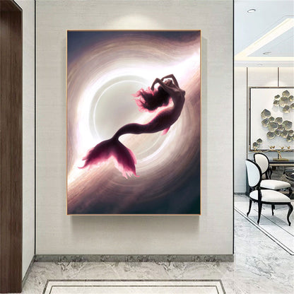 Pink Mermaid Canvas Art