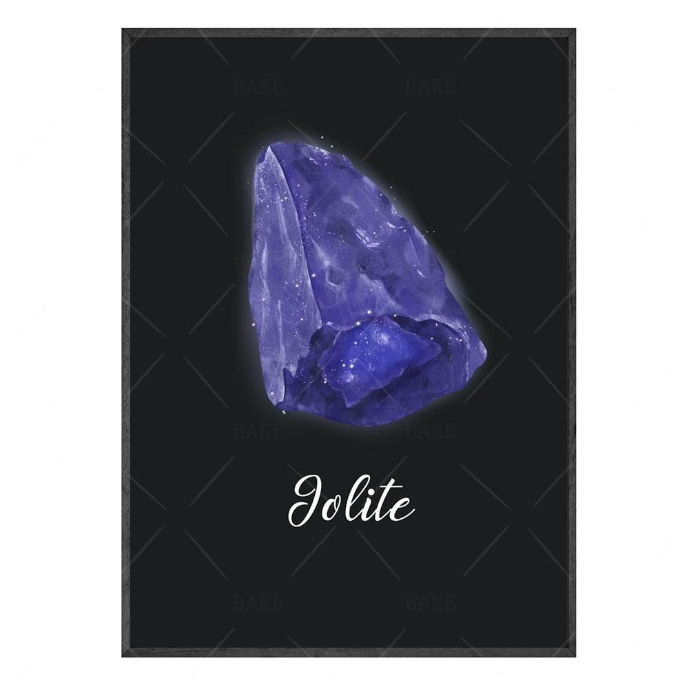 Crystal Gemstone Watercolor Canvas Art