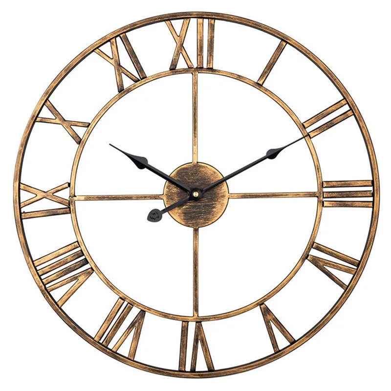 Retro Round Metal Clock