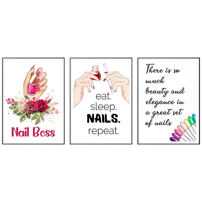 Nail Salon Manicure Wall Art Canvas