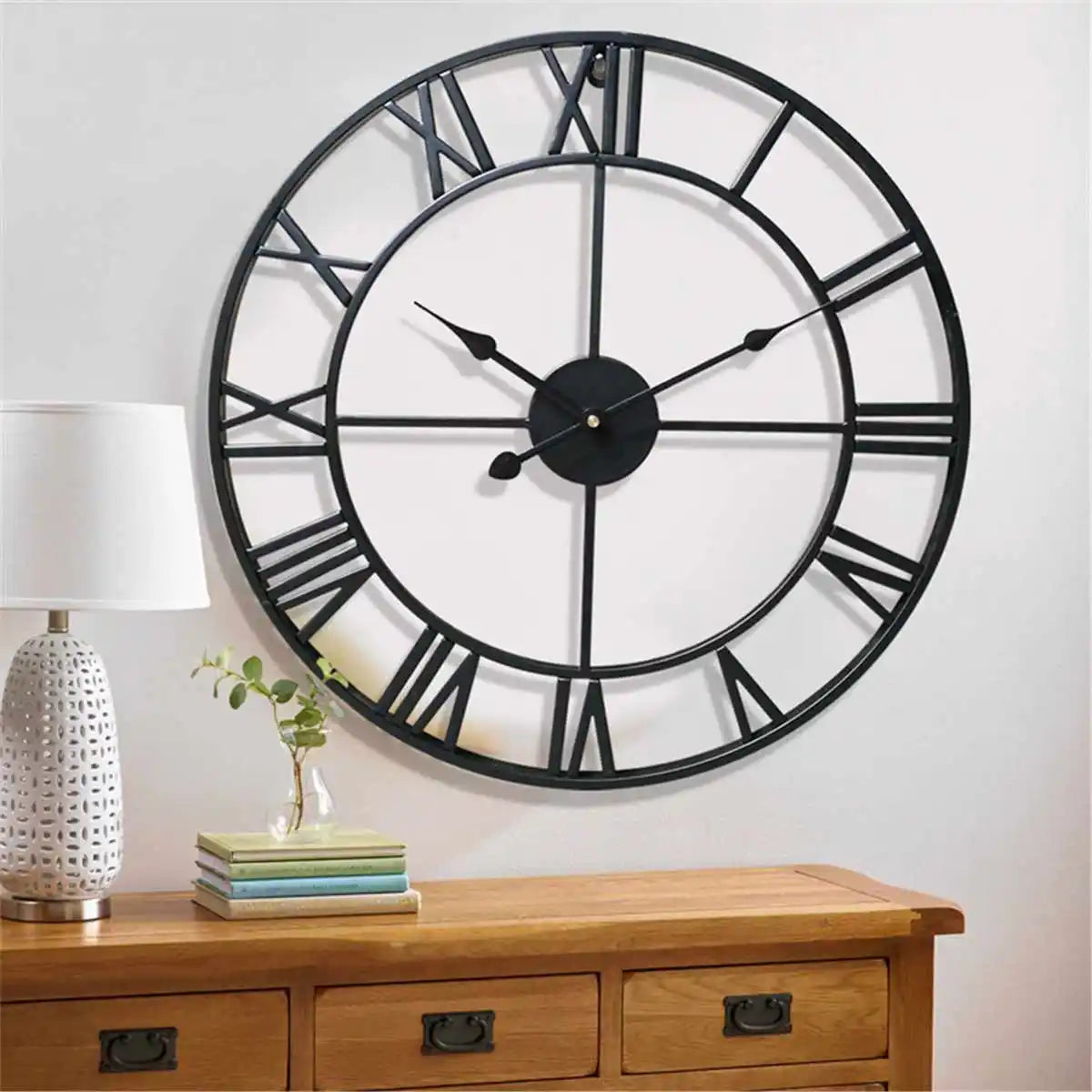 Retro Round Metal Clock