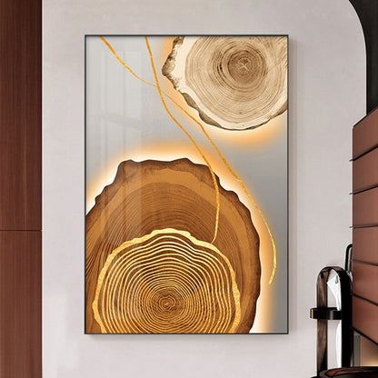 Abstract Gold Foil Annual Ring Canvas Art