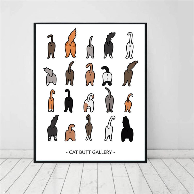 Funny Cat Gallery Wall Art Canvas