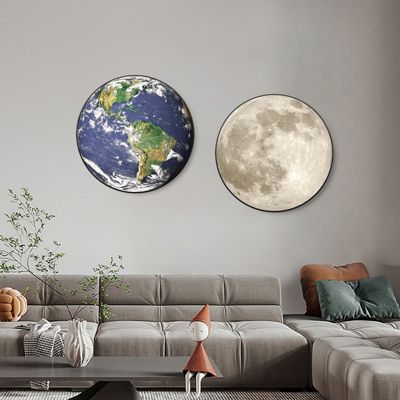 Planet Round Canvas Art